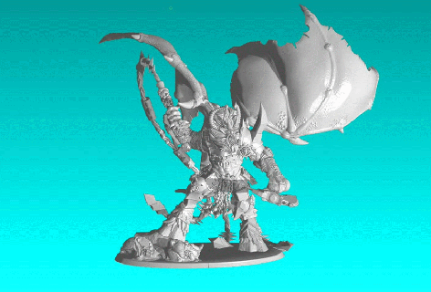 demonic dragon wing wargaming figurine demon creature heretic dnd miniature miniatures weapon wargame robot tabletop rpg war game truescale blood axe 3d print model - Mito3D