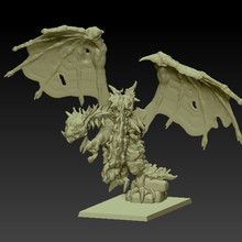 demonic dragon war hammer oldhammer chaos beast dragons table top miniature 3d print model - Mito3D