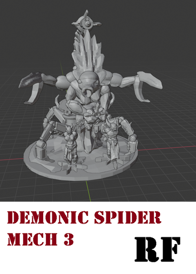 demoníaco arrogancia araña mech 6mm 10mm escala modelo juego épico caos demonio futuro guerra miniatura 3d print model - Mito3D