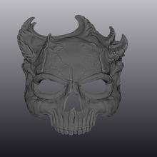 demoníaco crânio mascarar moda Alto poli sla deamon demônio arrepiante chifres 3d print model - Mito3D