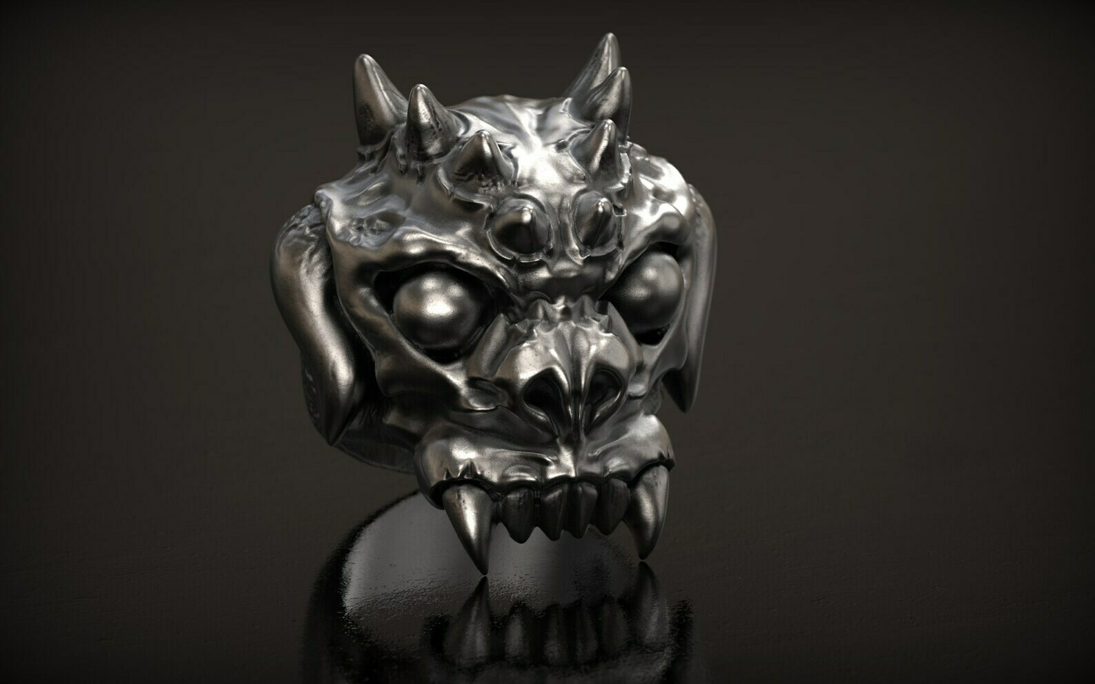 démons tête bague ras al ghum flèche lérage of assassins ombre guerrier ninja surnaturel démon 3D print model - Mito3D