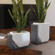 Dinamarca diseño florero conjunto plantador maceta vaso decoración 3d print model - Mito3D