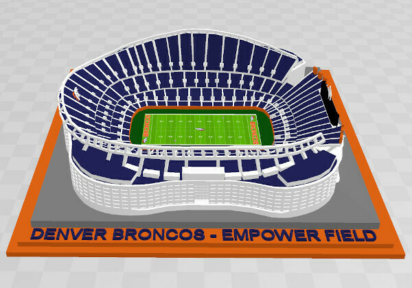Denver Broncos yetkilendirmek alan 3D print model - Mito3D