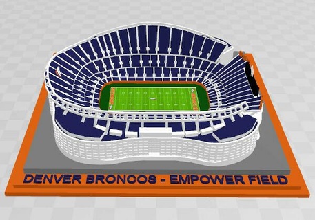 Denver Broncos ermächtigen Feld 3d print model - Mito3D