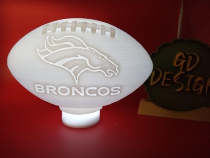 Denver Broncos 3d Futbol tealight 3d print model - Mito3D