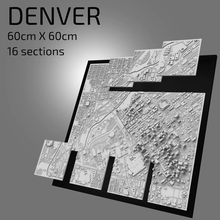 Denver emoldurado parede arte paisagem urbana arquitetura edifícios lembrança cidade mapa presente 3d Projeto 3d print model - Mito3D