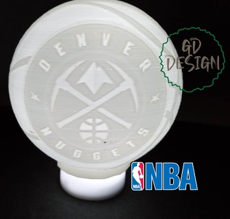 denver nuggets basketball tealight night light reading nba sports cor man cave 3d print model - Mito3D