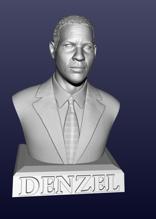 denzel washington movie cinema actor likeness sculpture art bust statue 3d print model - Mito3D