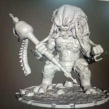depredator chibi depredador allien extraterrestre cazador represa película Ciencias ficción terror gladiador OVNI 3d print model - Mito3D