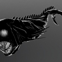 profondità creatura gioco pesce monster nero bianco matcap modello 3d print model - Mito3D
