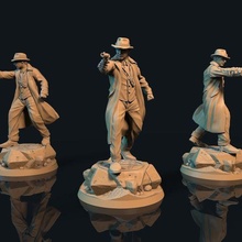 derek rickard cthullu miniatures 32mm investigators 3d print model - Mito3D