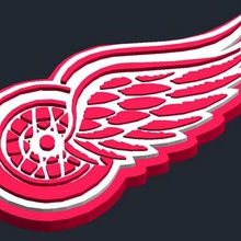 deroit redwings logotipo varios 3d print model - Mito3D