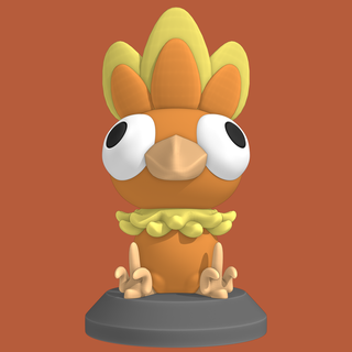 derpy torchic toy pokemon bird chibi 3d print model - Mito3D