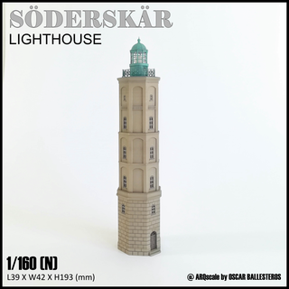 dersk r lighthouse - n 1 160 sacle model landmark arquitecture structure nscale building railroad diorama scale 3d print model - Mito3D