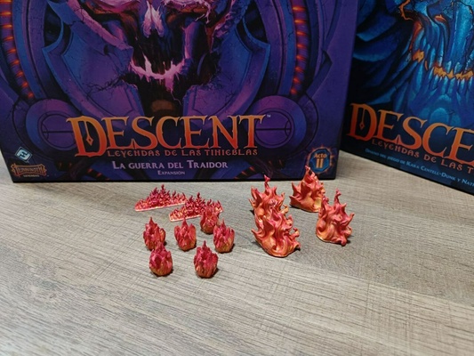 descent 3 legends of darkness - act 2 traitor's war expansion fire pack scenography scene 3d traitor game table decoration role games 3d print model - Mito3D