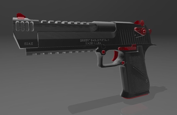 desert eagle l6 cal 50 deadpool art cosplay gun 3d print model - Mito3D