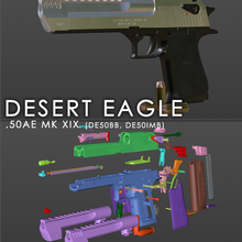 desert eagle mark xix 50ae 3d print model - Mito3D