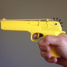 desert eagle rubber band gun gadget deagle shoot target projectile ammo bullets trigger fun 3d print model - Mito3D