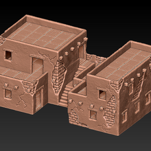 desert houses conjoined 1 game wargame rpg miniature house tabletop model scenery 3d print model - Mito3D