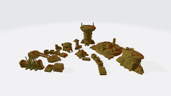 deserto hubs épico epic40k sci fi cisne citilez cy tilez jogos terreno 3d print model - Mito3D
