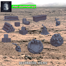 desert item bundle pre-supported defenceee decorations game crates shaman skull swamp voodoo creepy spooky halloween dnd terrain miniatures props scatter warhammer wh40k 3d print model - Mito3D