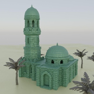 desert minaret 28 mm tabletop terrain Architecture rpg dnd house medieval supportfree old stone arab structure playable interior modular 28mm 25mm 15mm wargame 3d print model - Mito3D