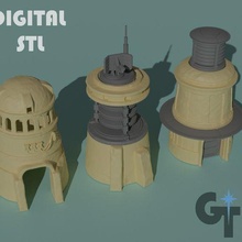 deserto Torre collezione gioco stella guerre legione tatooine scifi terreno 35mm 3d print model - Mito3D