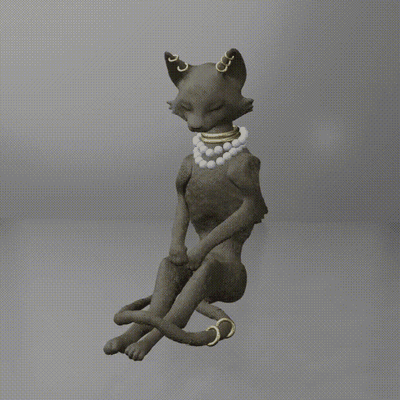 desecado gato guardián suerte encanto sala mal espíritu arte animal muerto muerte bruja tradicion superstición felino deco decoración 3d print model - Mito3D
