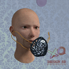 la conception de masque cocid-19 coronavirus style glamour mode 3d print model - Mito3D
