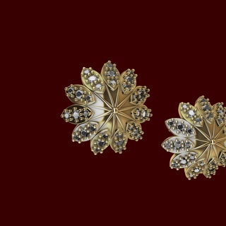 designer diamond sunflower earrings jewelry jewellery ring pendant jewelrydeisgn 3d artdeco jali turkish style lattice engagement cathedral 3d print model - Mito3D