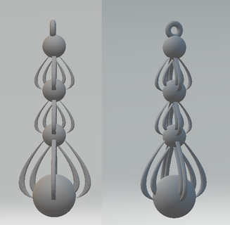 progettista linea arte sfera orecchino 3d print model - Mito3D