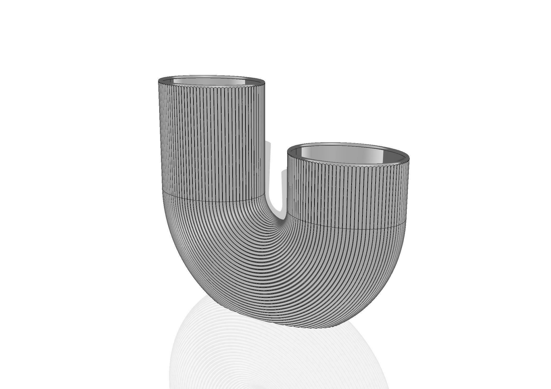 designer vase oval - valuable riffle 3D print model - Mito3D