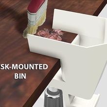 desk mounted bin escritório 3d print model - Mito3D
