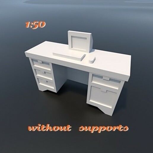 Schreibtisch Echelle zündete Maquette Rahmen Diorama Modell 1 50 Büro 3D print model - Mito3D