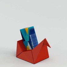 desk business card holder origami style art 3d print model - Mito3D