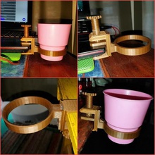 desk cup holder -auto desktop glass various 3d print model - Mito3D
