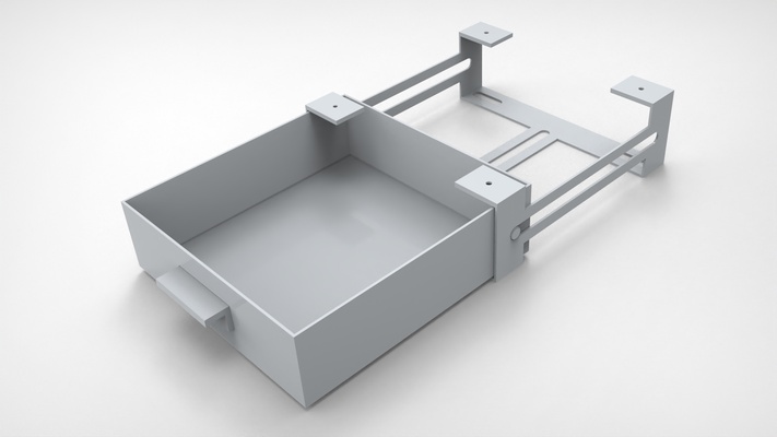 desk drawer ender 3s1 pro size home tiroir bureau 3 s1 notebook carnet mount rangement organization organisation 3d print model - Mito3D