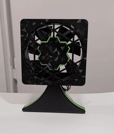 desk fan holder venti ator fanholder smoke absorver 3d print model - Mito3D