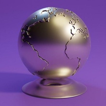 desk globe appears floating decor 3d print model - Mito3D