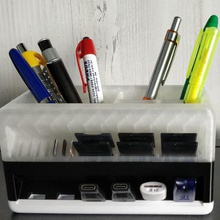 desk media organizer various pencils pen sd microsd usb 3d print model - Mito3D