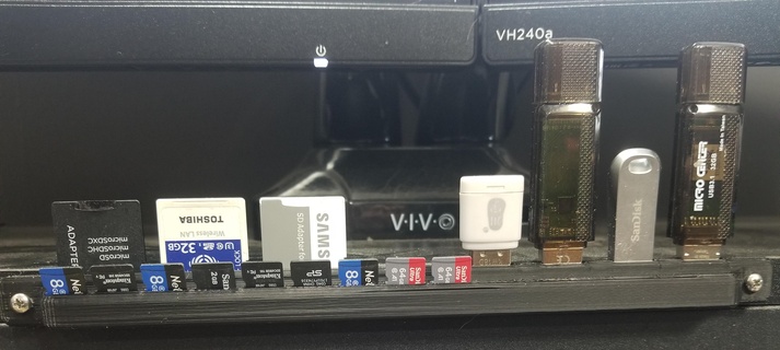 desk mount sd card thumb drive holder micro usb 3d print model - Mito3D