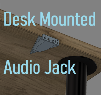 desk mounted audio jack 35mm headphone extention mount cord 3d print model - Mito3D