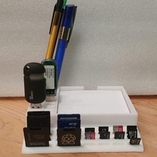 desk organiser 2022 memory storage gadget pen holder 3d print model - Mito3D