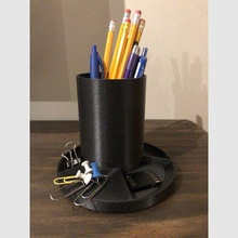desk organizer home office step pencil pot holder cup fusion 360 3d print model - Mito3D