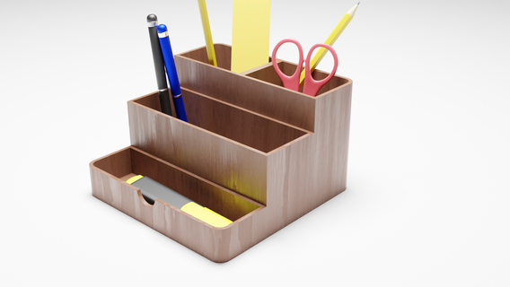 escrivaninha organizador simples minimalista Ferramentas lápis suporte 3d print model - Mito3D