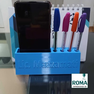 desk organizer cell phone holder phones pens pen pencil pencils 3d print model - Mito3D