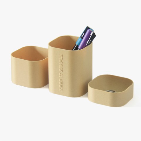 desk organizer keep simple home office pen pencil holder box container bq witbox go colorfabb woodfill 3D print model - Mito3D