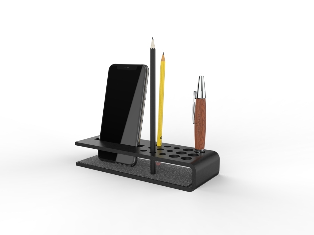 escrivaninha organizador minimalista sentido proteção phone caneta lápis mesa Iphone samsung xiaomi casa decoração Projeto 3D print model - Mito3D