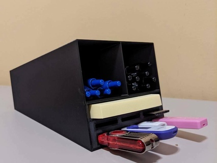 desk organizer shelf pencil holder sd card usb office home work 3d print model - Mito3D