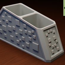 Schreibtisch Veranstalter Quadrat sci fi 3d print model - Mito3D